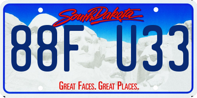 SD license plate 88FU33