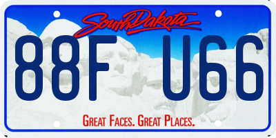 SD license plate 88FU66