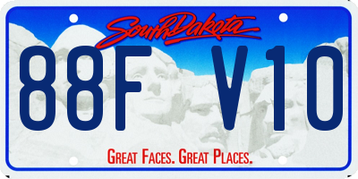 SD license plate 88FV10