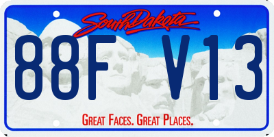 SD license plate 88FV13