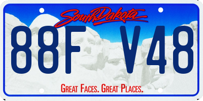 SD license plate 88FV48
