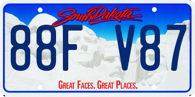 SD license plate 88FV87