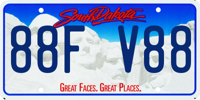 SD license plate 88FV88