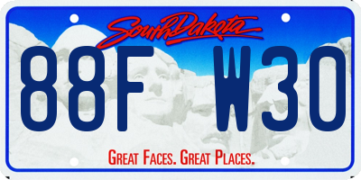 SD license plate 88FW30