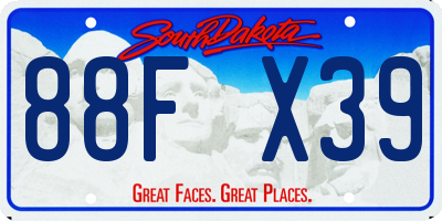 SD license plate 88FX39