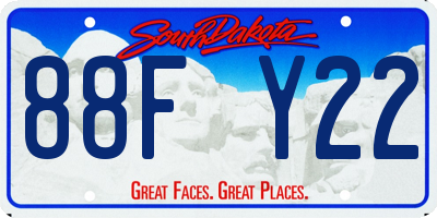 SD license plate 88FY22