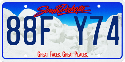 SD license plate 88FY74