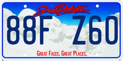 SD license plate 88FZ60