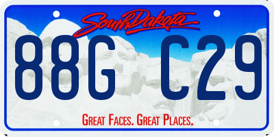 SD license plate 88GC29