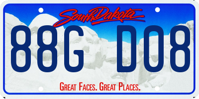 SD license plate 88GD08