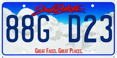 SD license plate 88GD23