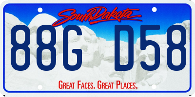SD license plate 88GD58