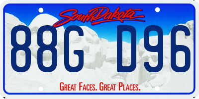 SD license plate 88GD96