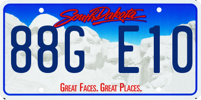 SD license plate 88GE10