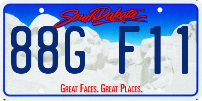 SD license plate 88GF11