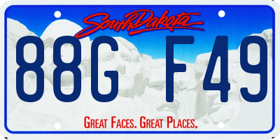 SD license plate 88GF49