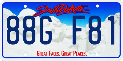 SD license plate 88GF81
