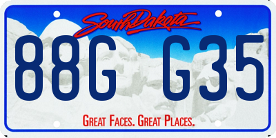 SD license plate 88GG35