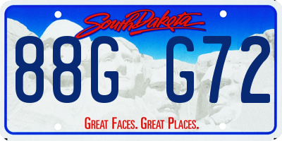SD license plate 88GG72