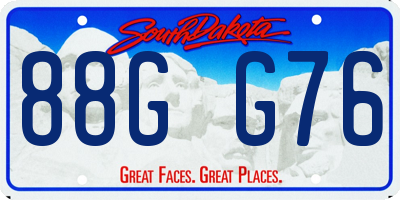 SD license plate 88GG76