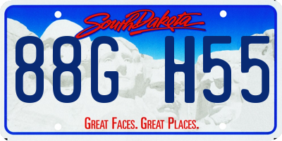SD license plate 88GH55