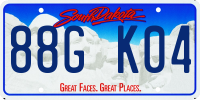 SD license plate 88GK04
