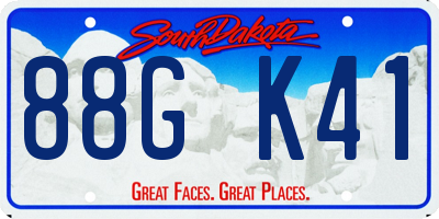 SD license plate 88GK41