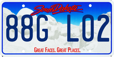 SD license plate 88GL02