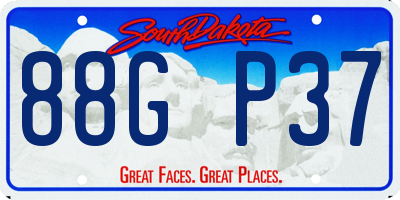 SD license plate 88GP37