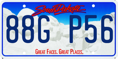 SD license plate 88GP56