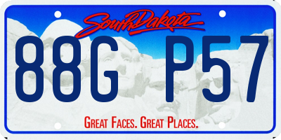 SD license plate 88GP57