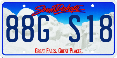 SD license plate 88GS18