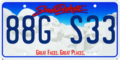 SD license plate 88GS33