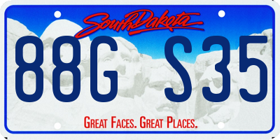 SD license plate 88GS35