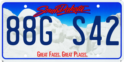 SD license plate 88GS42