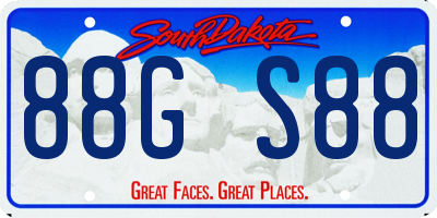 SD license plate 88GS88