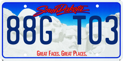 SD license plate 88GT03