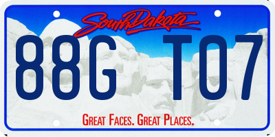 SD license plate 88GT07