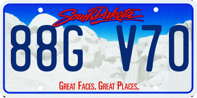 SD license plate 88GV70