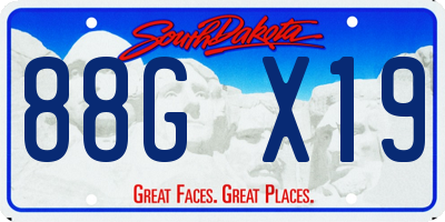 SD license plate 88GX19