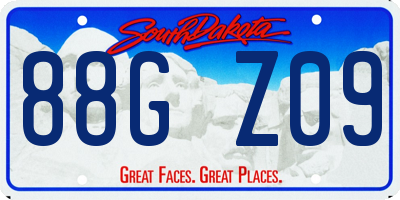 SD license plate 88GZ09