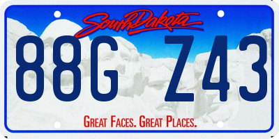 SD license plate 88GZ43