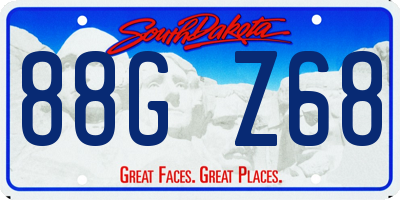 SD license plate 88GZ68