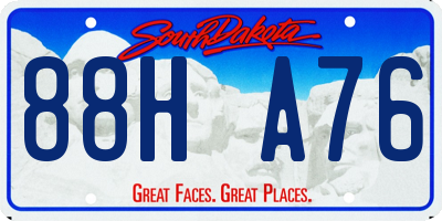 SD license plate 88HA76