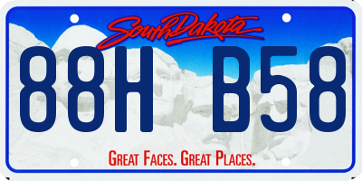 SD license plate 88HB58