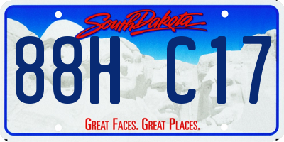 SD license plate 88HC17