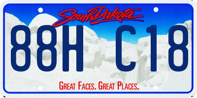 SD license plate 88HC18