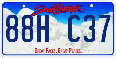 SD license plate 88HC37