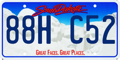 SD license plate 88HC52