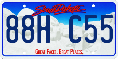SD license plate 88HC55